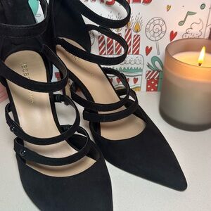 BCBGeneration Black Strappy Heels